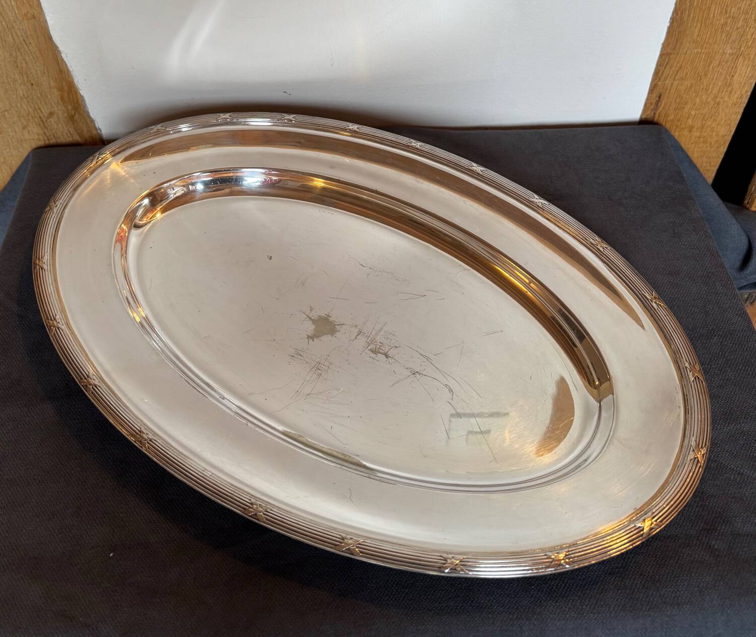 Grand plat de service ovale Fracalanza XX siècle