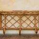 Porte-manteau mural vintage en rotin