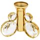 10 brass and crystal candle holders in the Palwa style by Gaetano Sciolari.