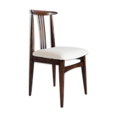 Beech chair with light boucle fabric, design by M. Zielinski, Europe, 1960s