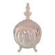 Globe candy box on tripod legs in chiseled glass / vintage 60s-70s