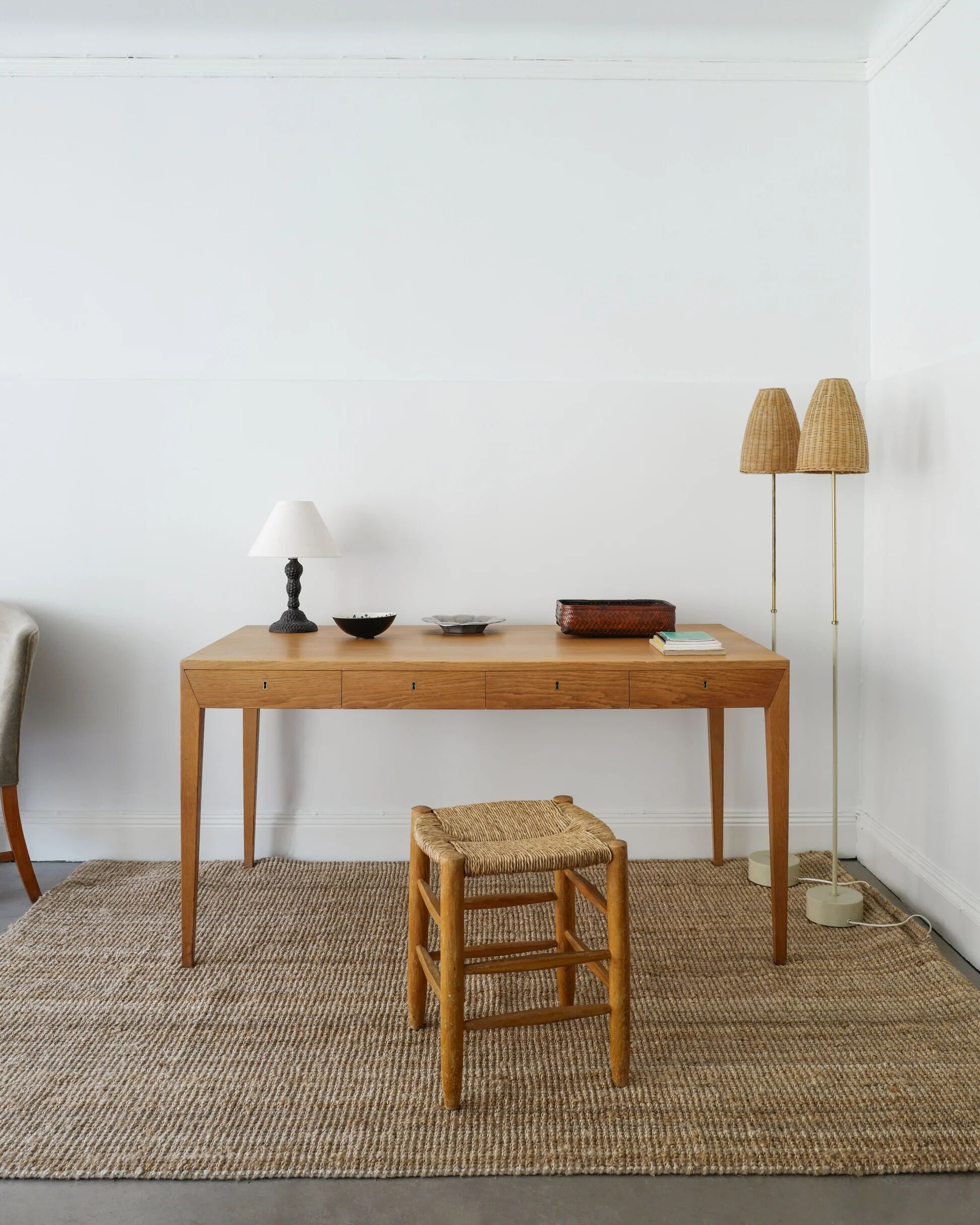 French Mid Century Wooden "N17" Stool by Charlotte Perriand, 1960s