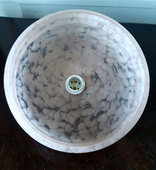 Pair of pink Clichy glass pendant lamps