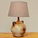 Modernist ceramic sandstone lamp with two handles from the 1950s