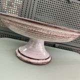 Compote dish in hand-painted enameled ceramic