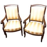 Pair of early 19th century mahogany armchairs