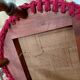 Napoleon III office chair in fuchsia velvet