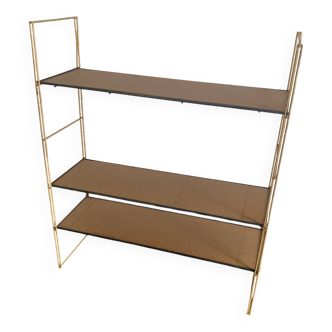 Etagère vintage 1960 String murale bois doré - 60 x 50 cm