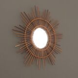 Mirror rattan Sun. 70 cm. 60 years.
