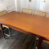 Large teak dining room table with hidden extensions - 6 to 10 people - Johannes Andersen for Uldum Mobelfabrik (Denmark) - 1960 (160 to 226cm)