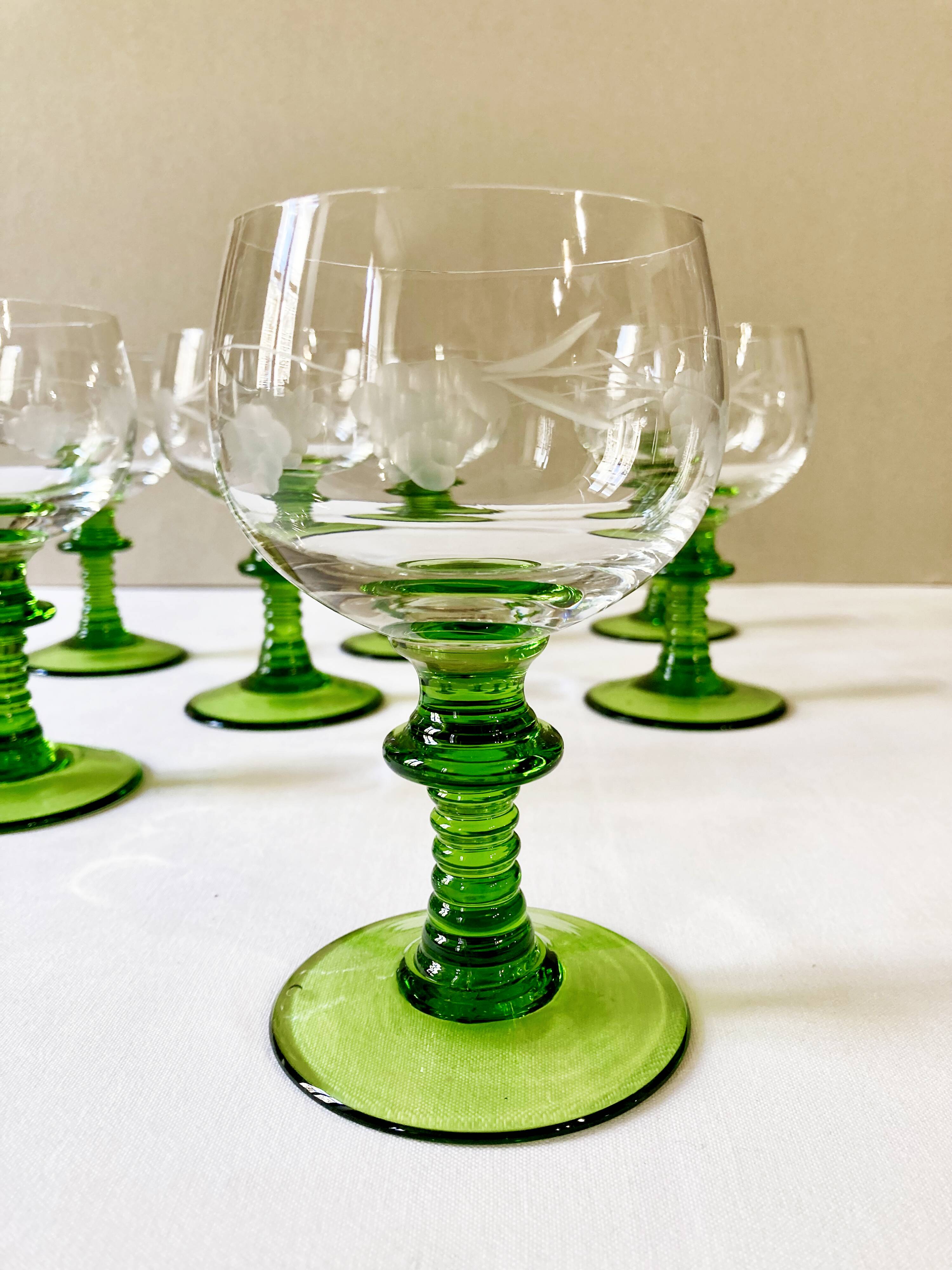 Roemer Alsace white wine glasses in crystal