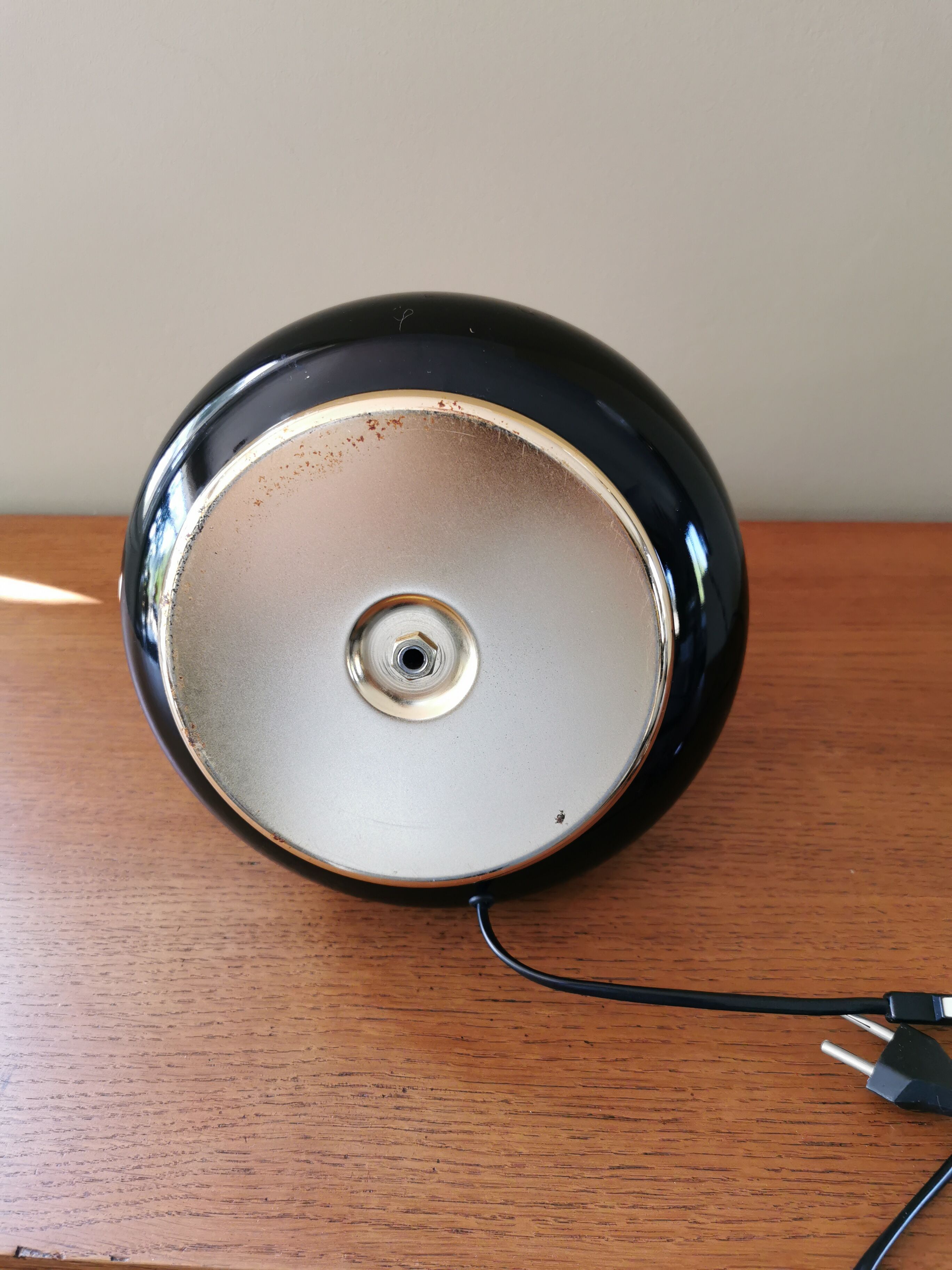 Vintage lamp foot 70 in black metal and gold