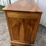 Low sideboard in solid walnut, late 19th century Louis Philippe.