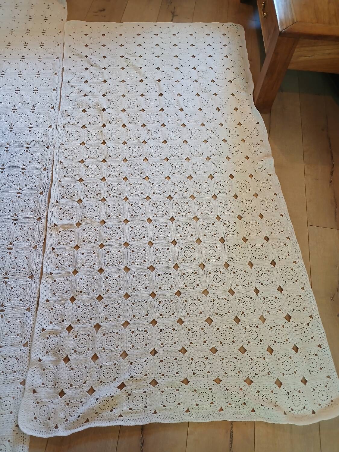 2 antique handmade crochet bedspreads