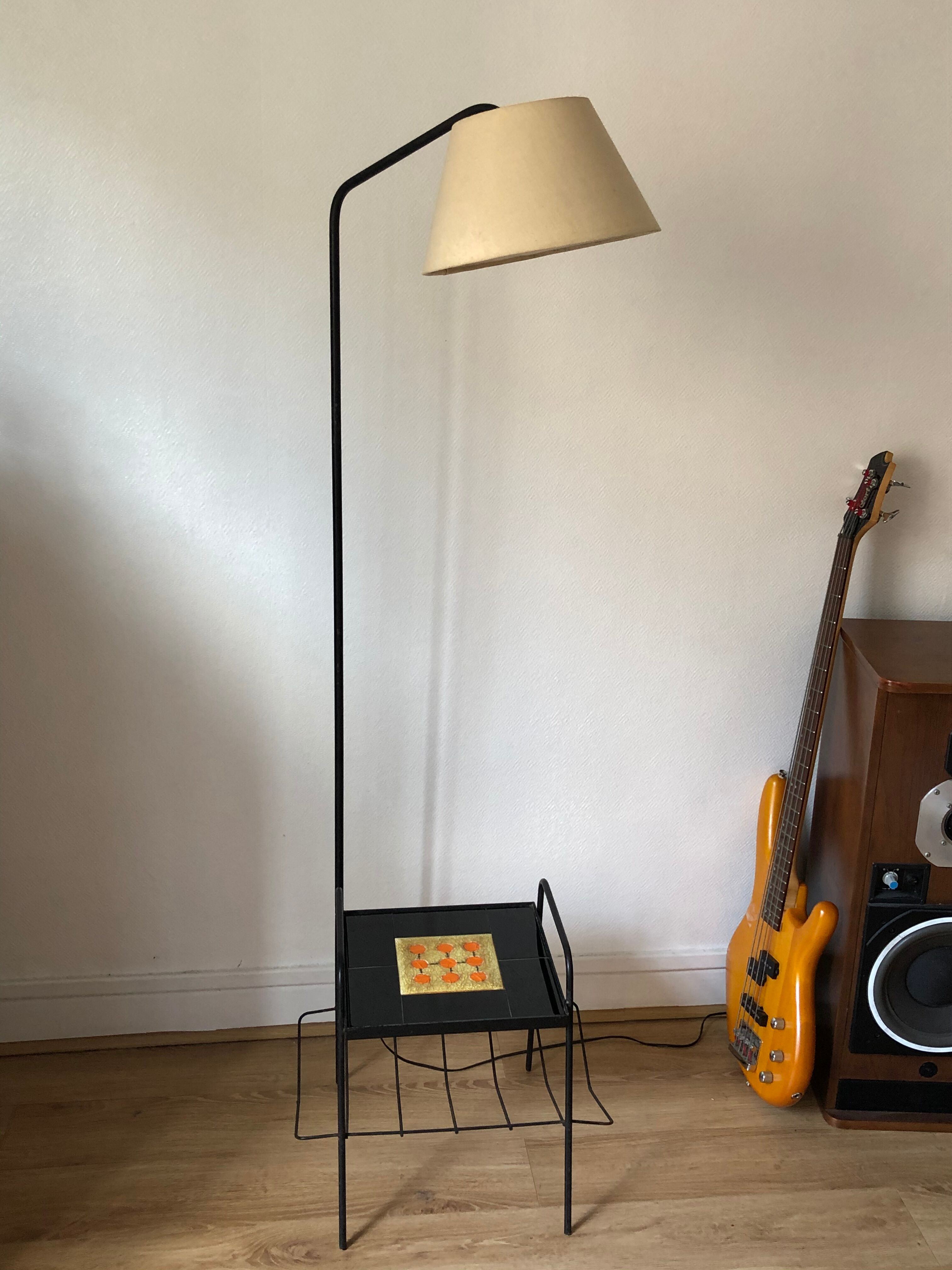 E-reader magazine holder vintage ceramic floor lamp