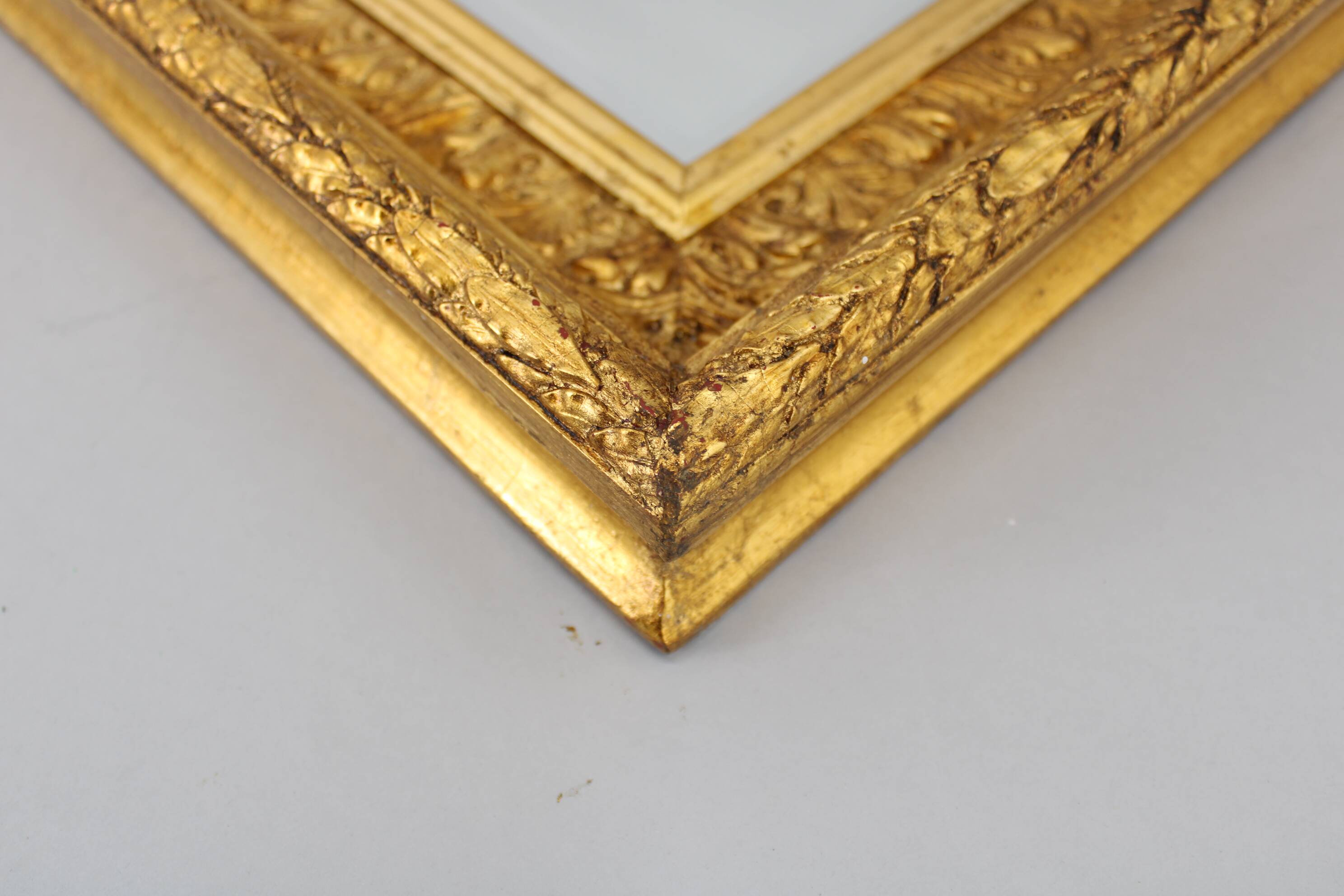 1940s Italian Mirror in Golden Wood Frame