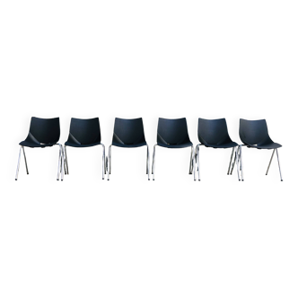 6 black SHELL chairs