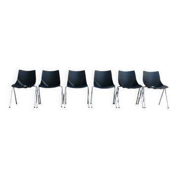 6 black SHELL chairs