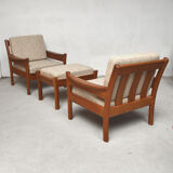 Paire de fauteuils Dyrlund avec ottoman, 1960