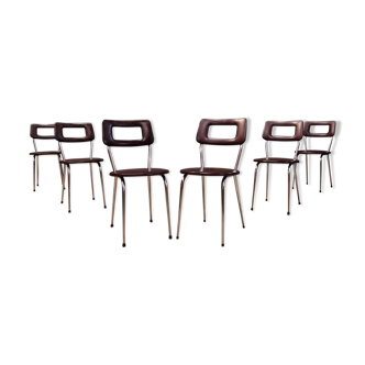 Lot de 6 chaises en skai sixties