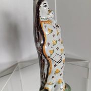 Virgin and Child in polychrome earthenware, 18th century, Nevers