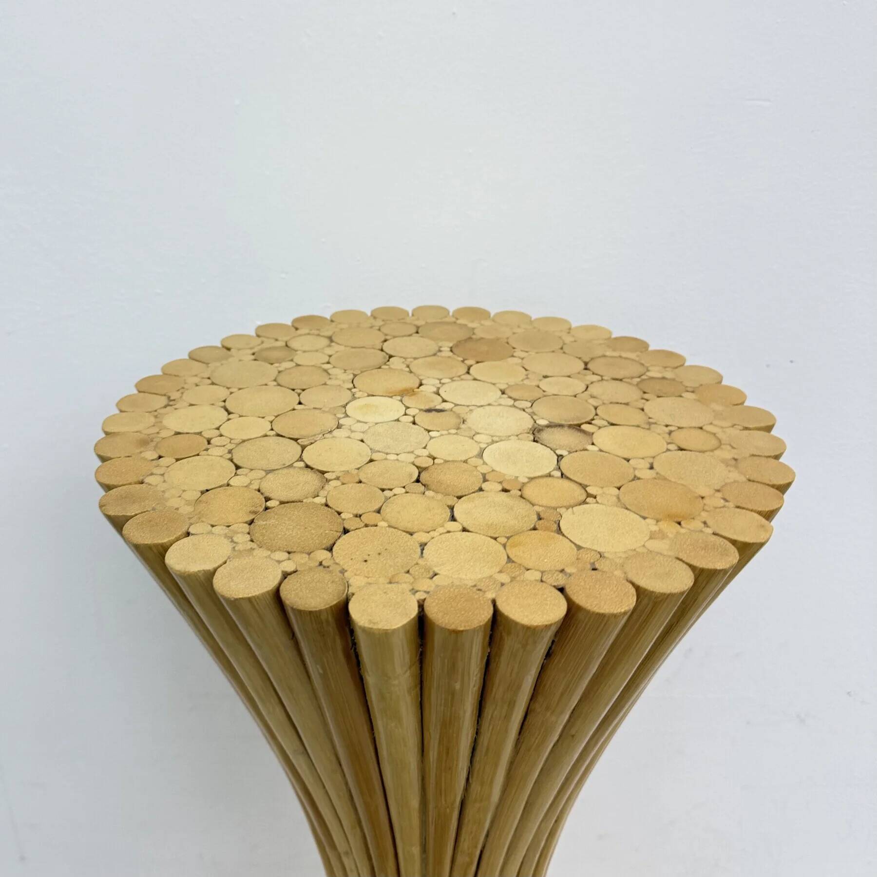 Vintage sheaf of wheat pedestal plant stand by McGuire, 1970s