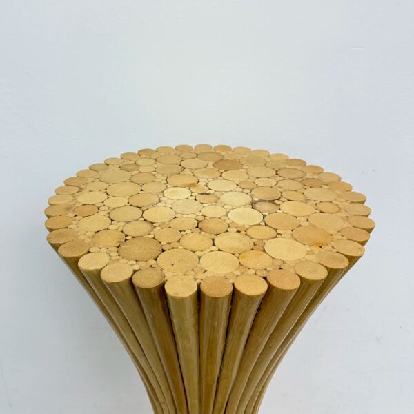 Piedestal de plante en épis de blé vintage par McGuire, années 1970