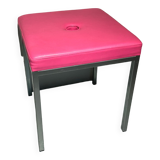 Metal & pink leather stools