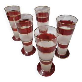 5 Art Deco glasses, 1930