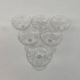 6 Saint Louis crystal champagne glasses, Moselle model, 1930s.