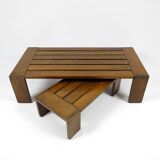 Set of 2 “dovetailed” coffee tables, 1970s