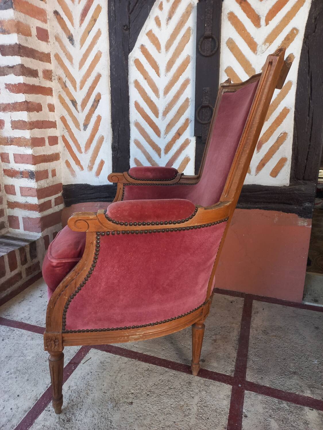 Louis XVI style bergère armchair