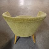 Chair round modernist graphic velvet thick yellow
