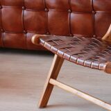 Pair of Teak & Leather heaters - model "Los Angeles" - Olivier de Schrijver