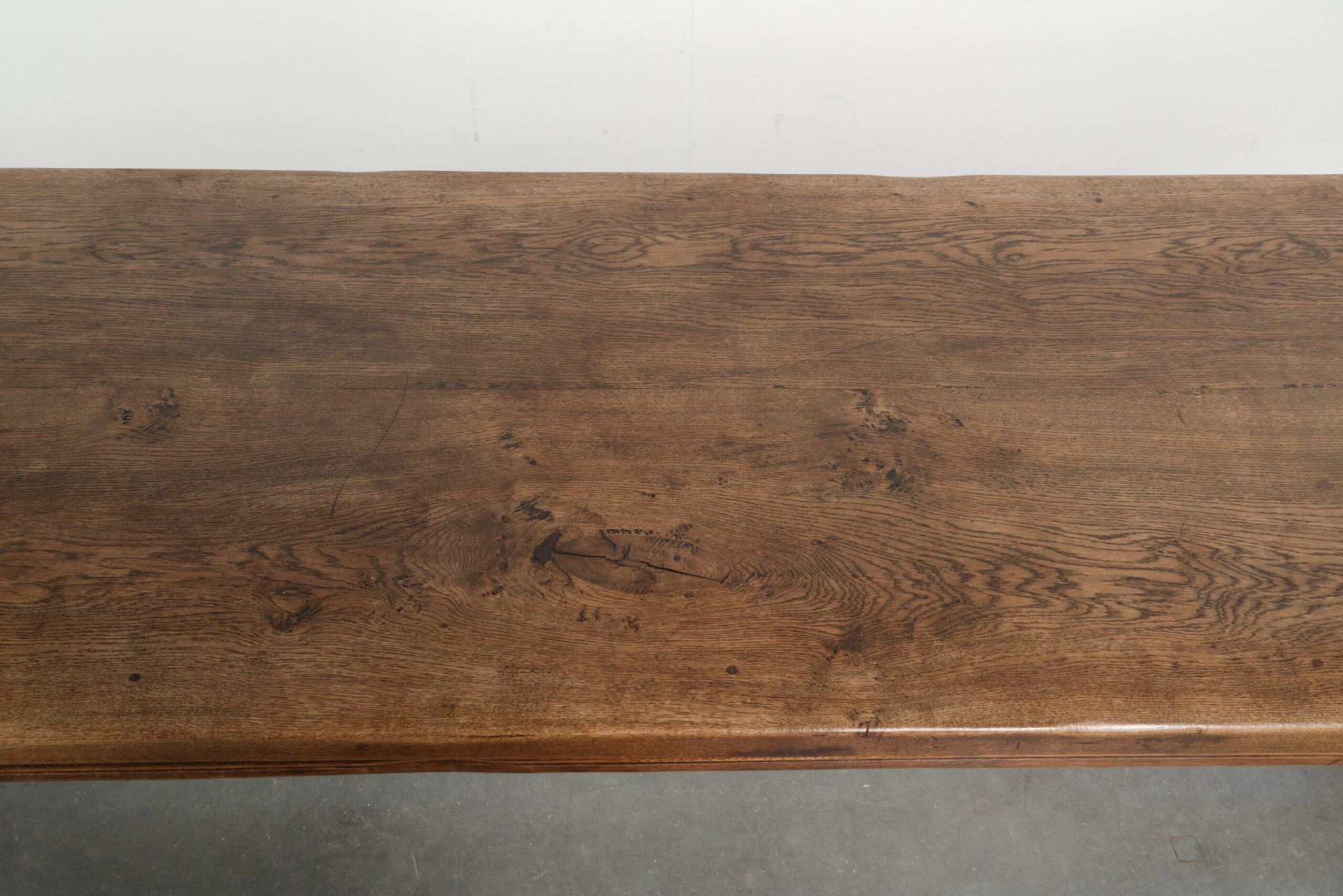 Large antique English oak farmhouse XXL dining table from the 19th century