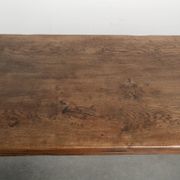 Large antique English oak farmhouse XXL dining table from the 19th century