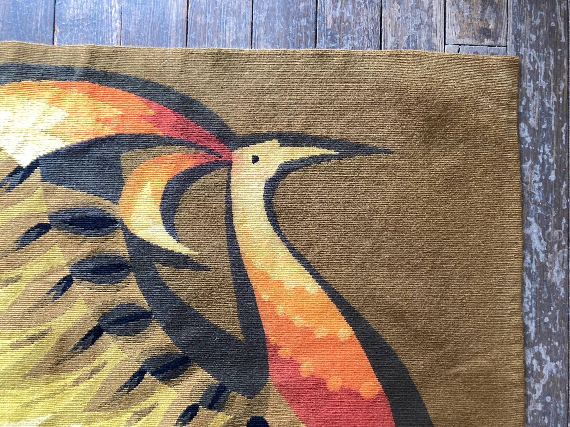 Aubusson tapestry Bleynie midcentury Atelier Andraud 6/6
