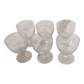 6 verres anciens motifs raisin u