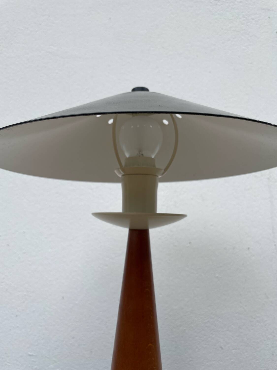 1980s metal and wood lamp