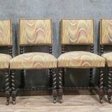 Set of 4 Louis XIII style oak chairs circa 1850
