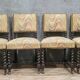 Suite de 4 chaises style Louis XIII en chene vers 1850