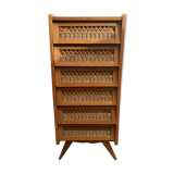 Oak and rattan 1950s