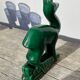 Art Deco figurine of a green ceramic doe