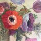 Oil on wood vase of flowers anemones 60s
