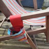 Pair of Roland Vlaemynck bayadere canvas loafers