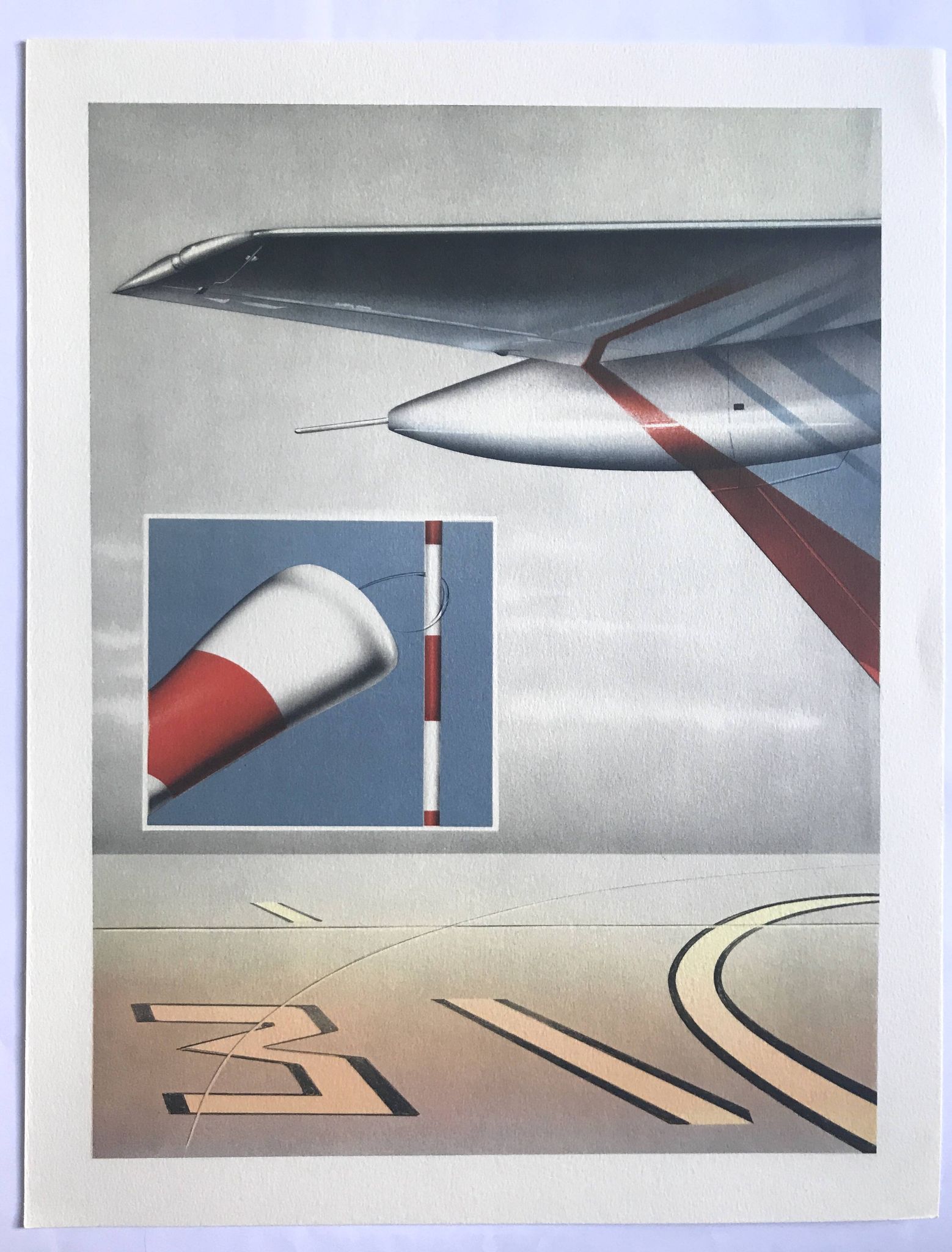 Set of 4 original lithographs by Peter Klasen, 1978. The air.