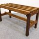 Wooden slatted display bench or support, France circa 1960.