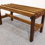 Wooden slatted display bench or support, France circa 1960.