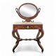 Restoration period flamed mahogany swan neck dressing table