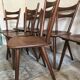 Set of 8 vintage chairs 1960 in beech compass feet